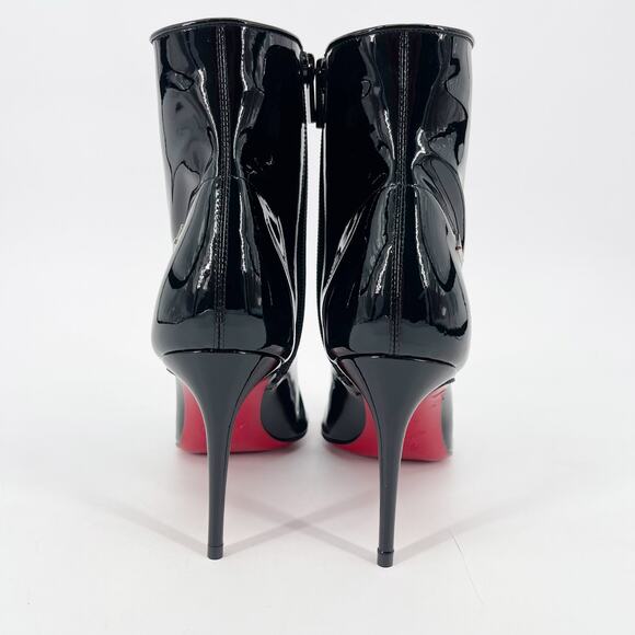 Christian Louboutin Black Patent Leather Sporty Kate Booty 85 Ankle Boots EU 38 - Picture 8 of 13